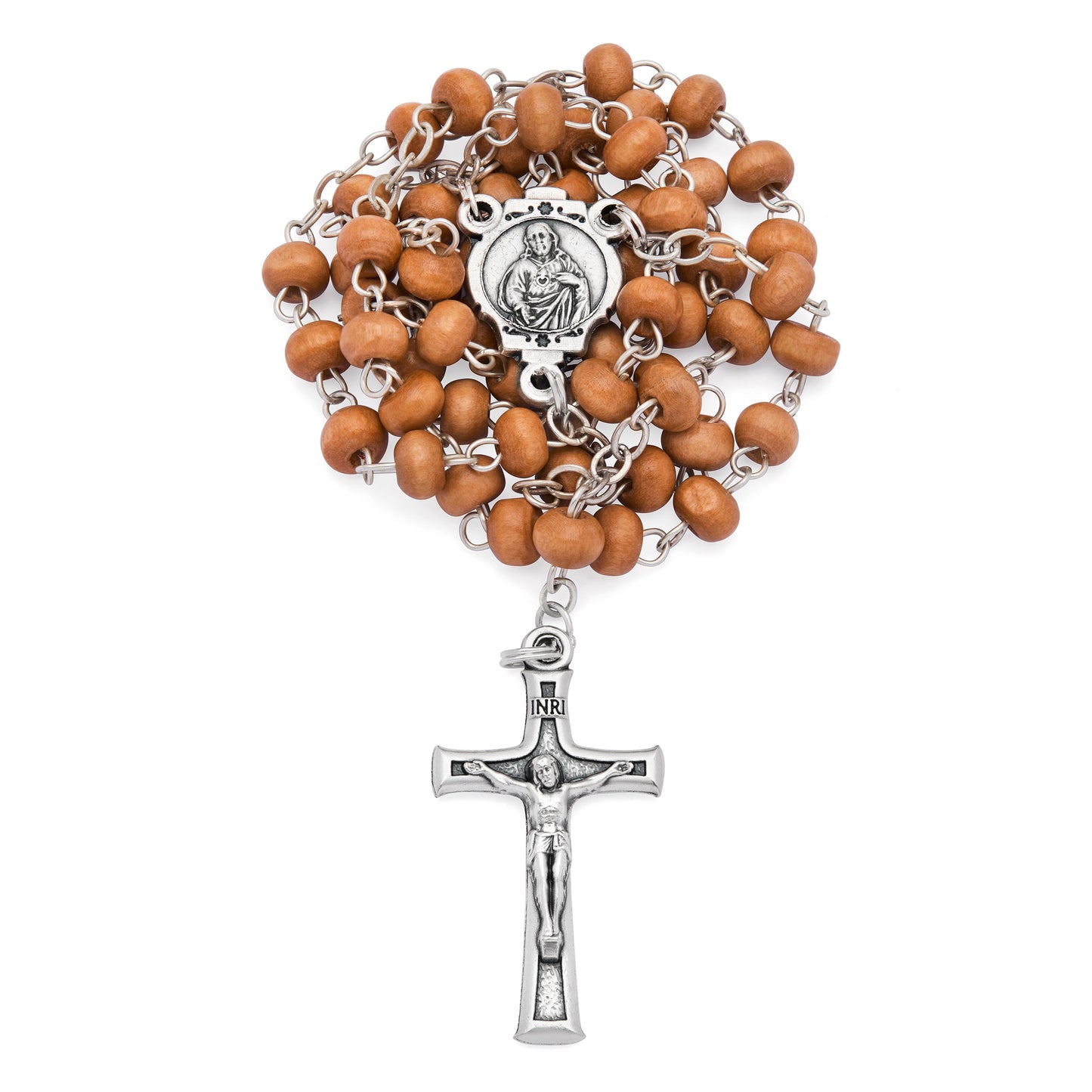 MONDO CATTOLICO ROMA Rosary Box 5x6 cm (1.97x2.36 in) / 4 mm (0.15 in) / 38 cm (14.96 in) Ulive Wood Scapular Rosary Case With Wood Rosary