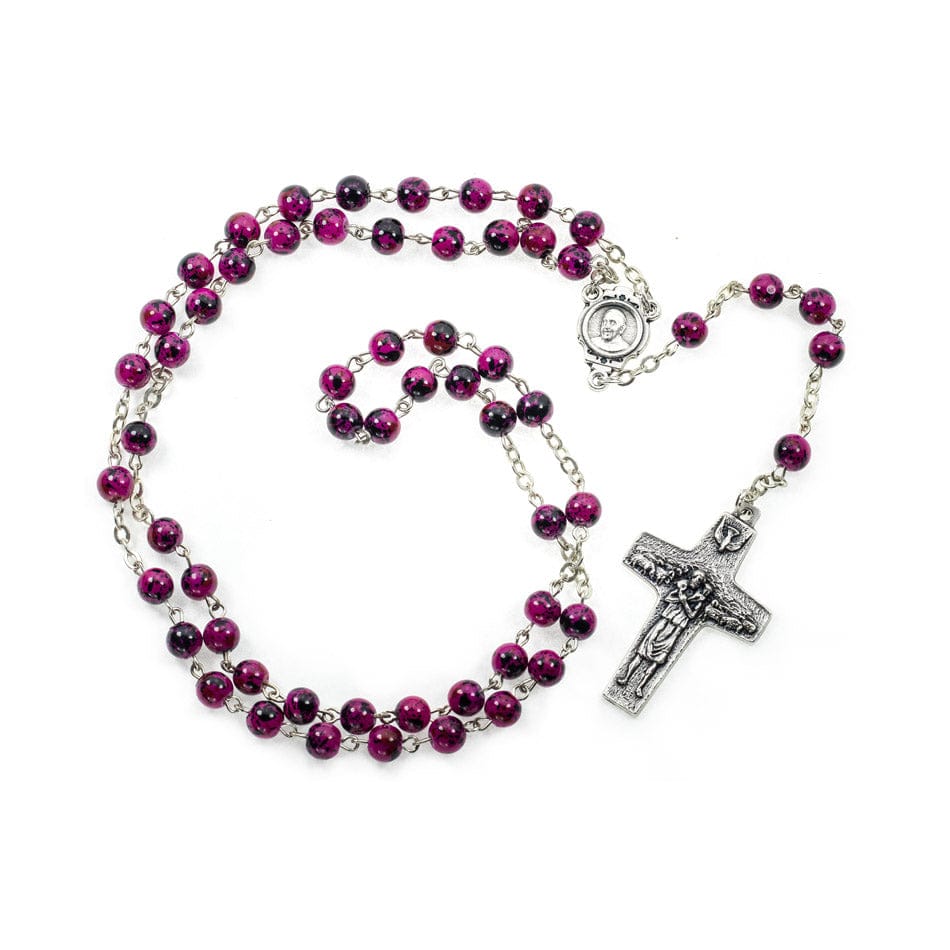 Variegated Glass Rosary with Good Shepherd Cross | MONDO CATTOLICO