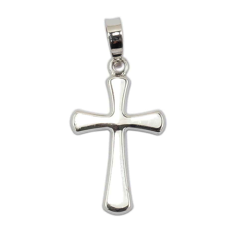 MONDO CATTOLICO White Gold Shiny Cross without Body