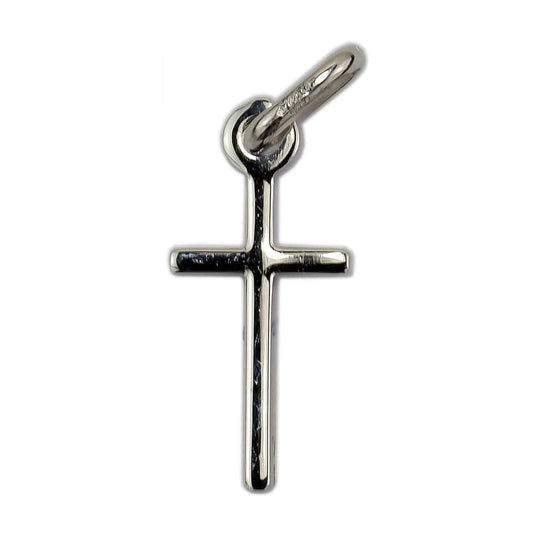 MONDO CATTOLICO White Gold Simple Plain Cross