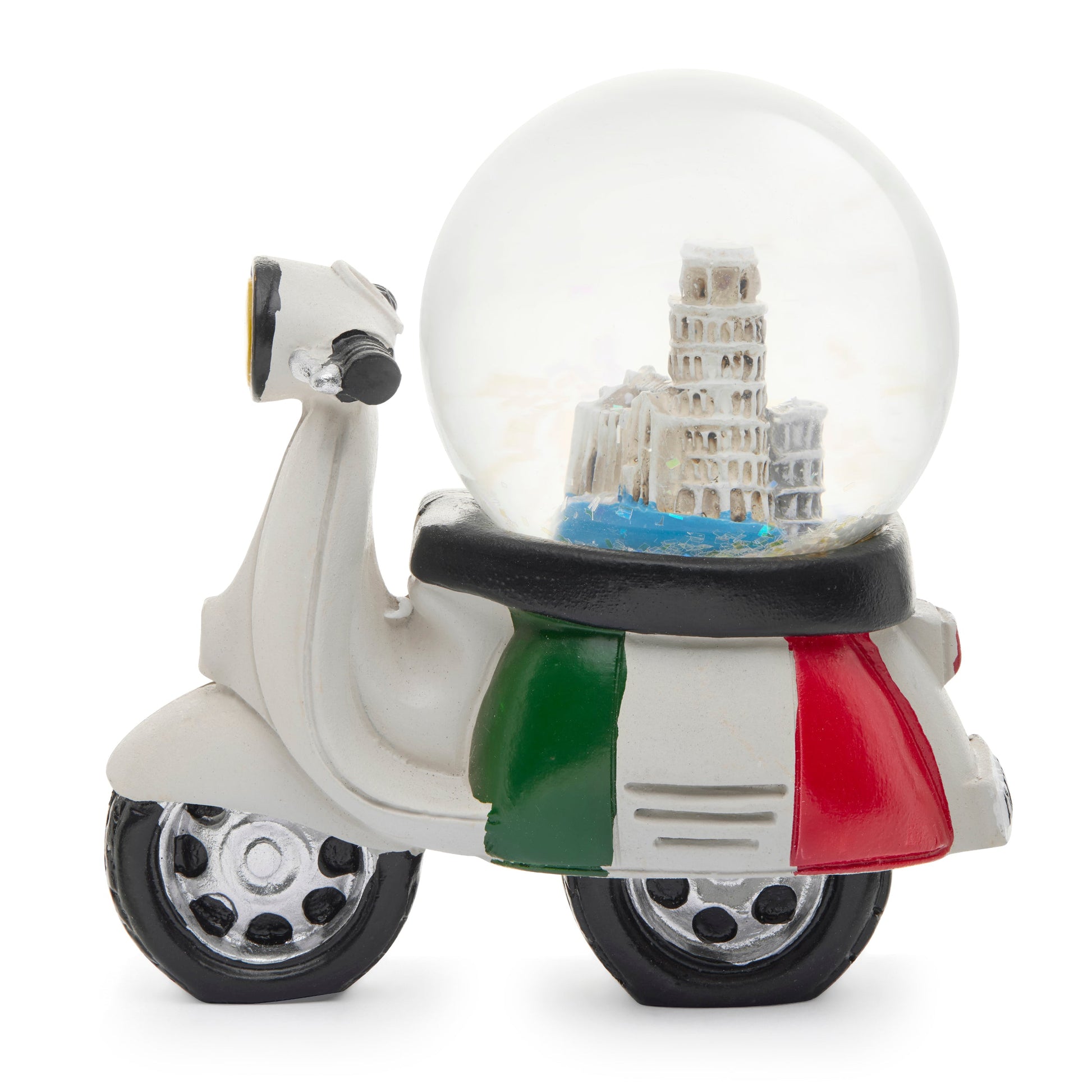 MONDO CATTOLICO ROMA Snow Globe White Resin Vespa with Snow Globe