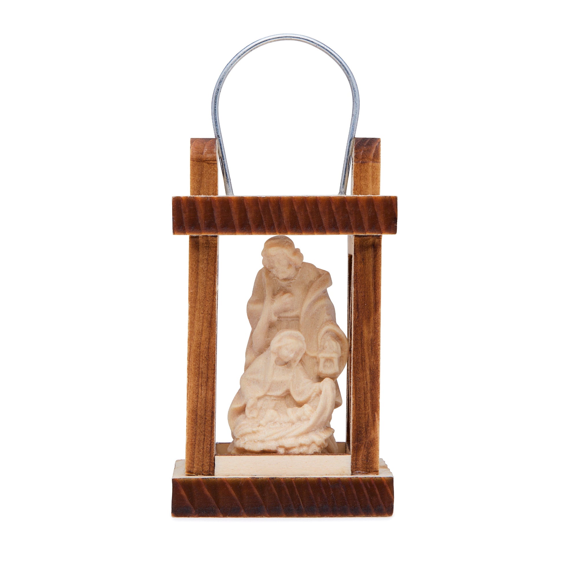 MONDO CATTOLICO ROMA Nativity 10 cm (3.94 in) Wooden Nativity Scene in a Lantern