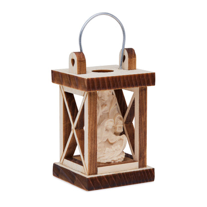 MONDO CATTOLICO ROMA Nativity 10 cm (3.94 in) Wooden Nativity Scene in a Lantern