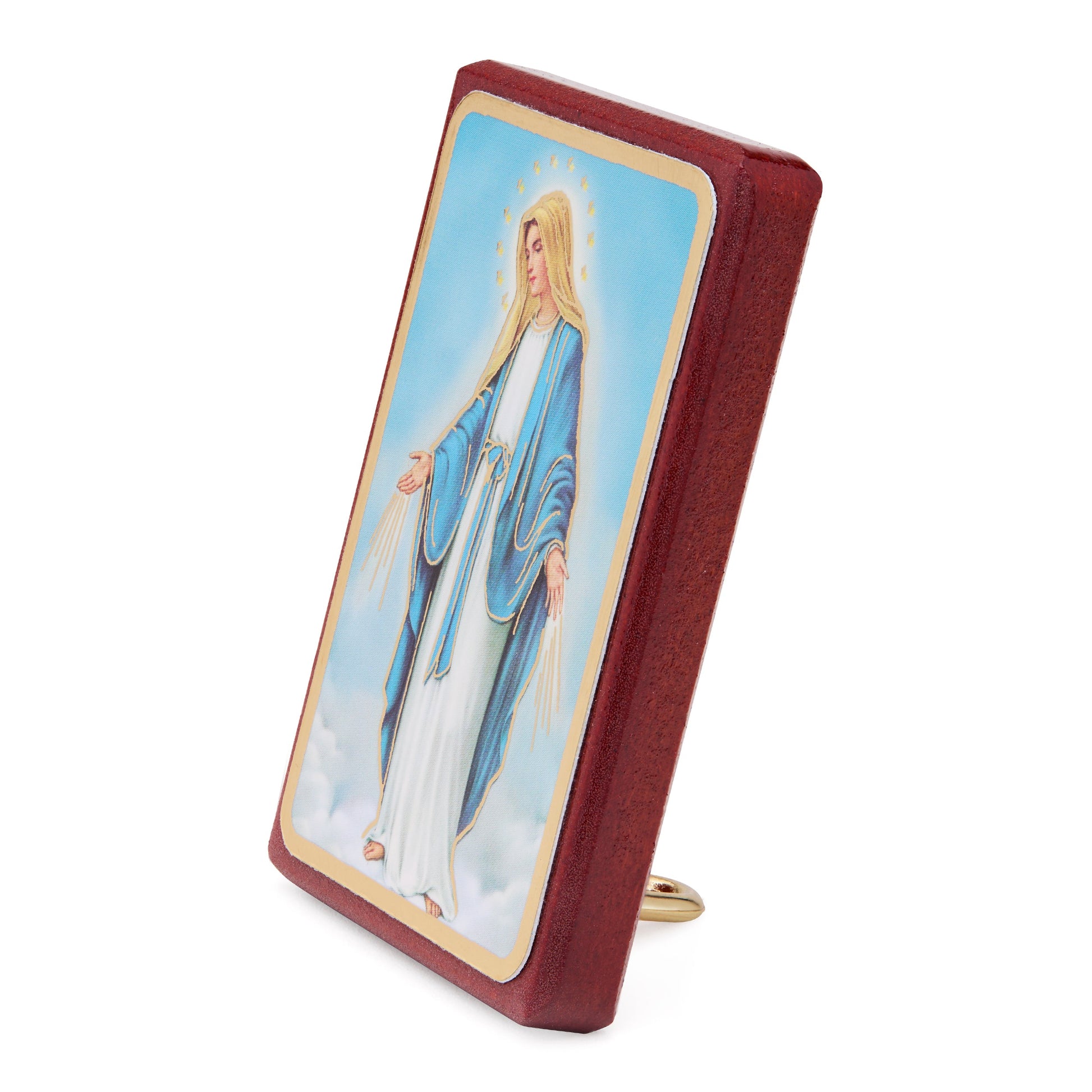 MONDO CATTOLICO ROMA 7x5 cm (2.76x1.97 in) Wooden Picture of Our Lady of the Miraculous Medal