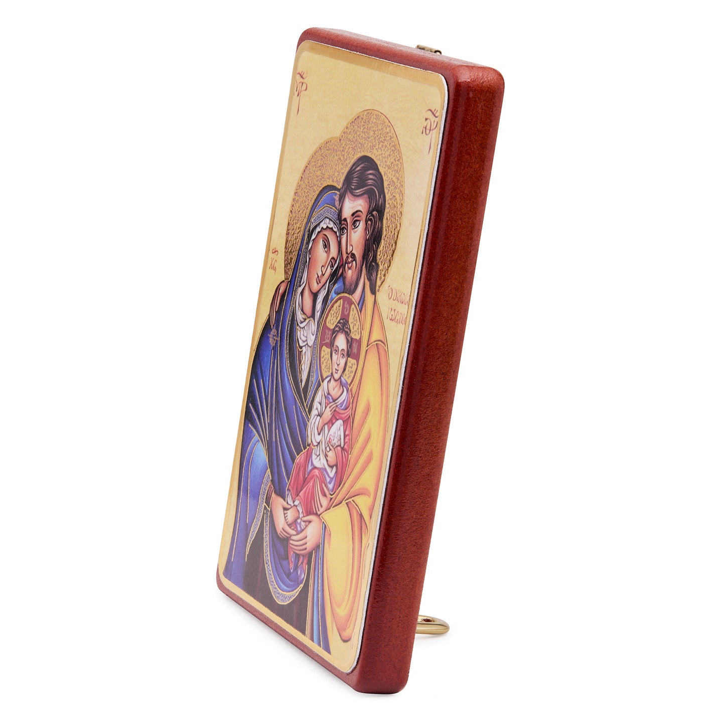 MONDO CATTOLICO ROMA Painting 8 x 11 cm (3.15 x 4.33 in) Wooden Picture of the Holy Family Icon