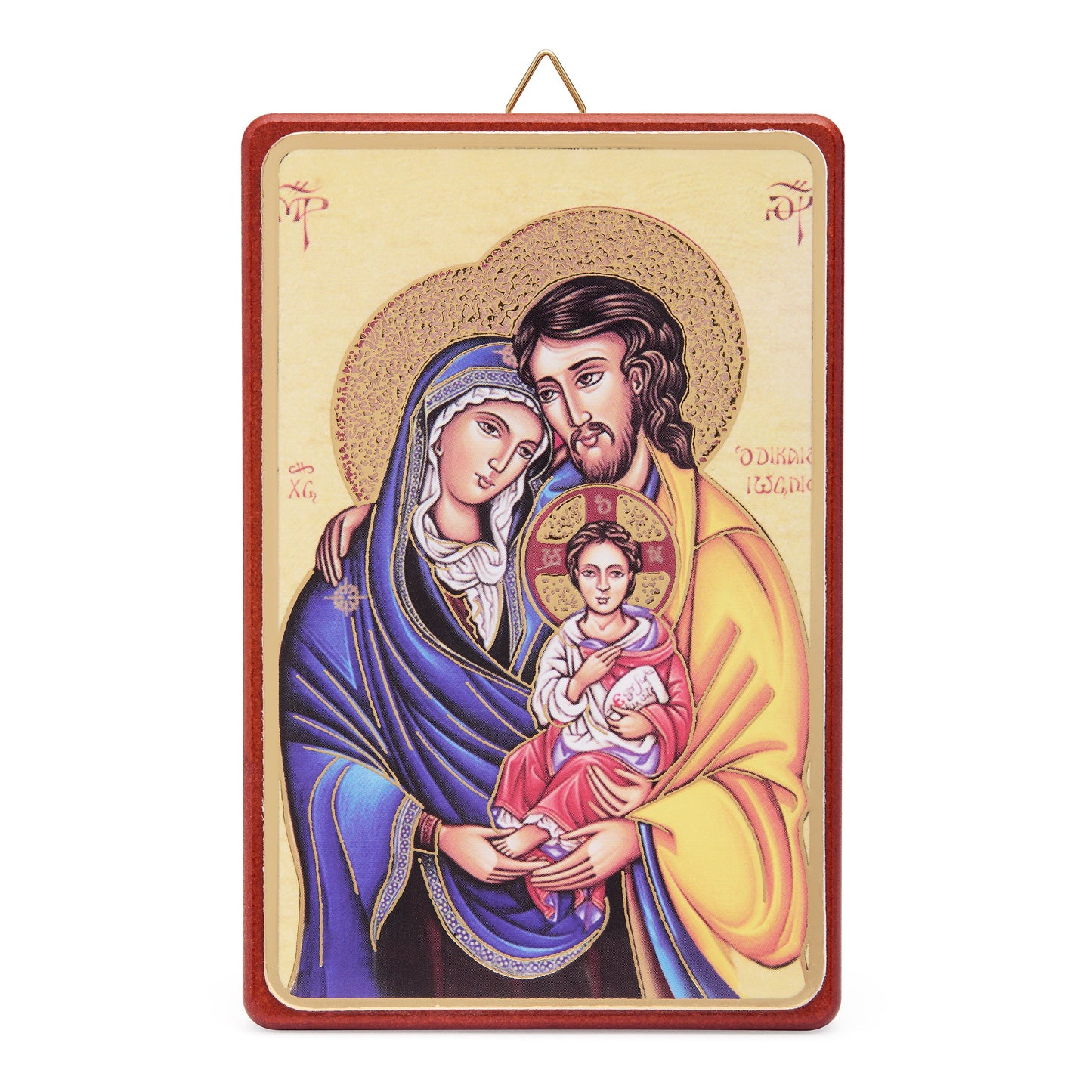 MONDO CATTOLICO ROMA Painting 8 x 11 cm (3.15 x 4.33 in) Wooden Picture of the Holy Family Icon