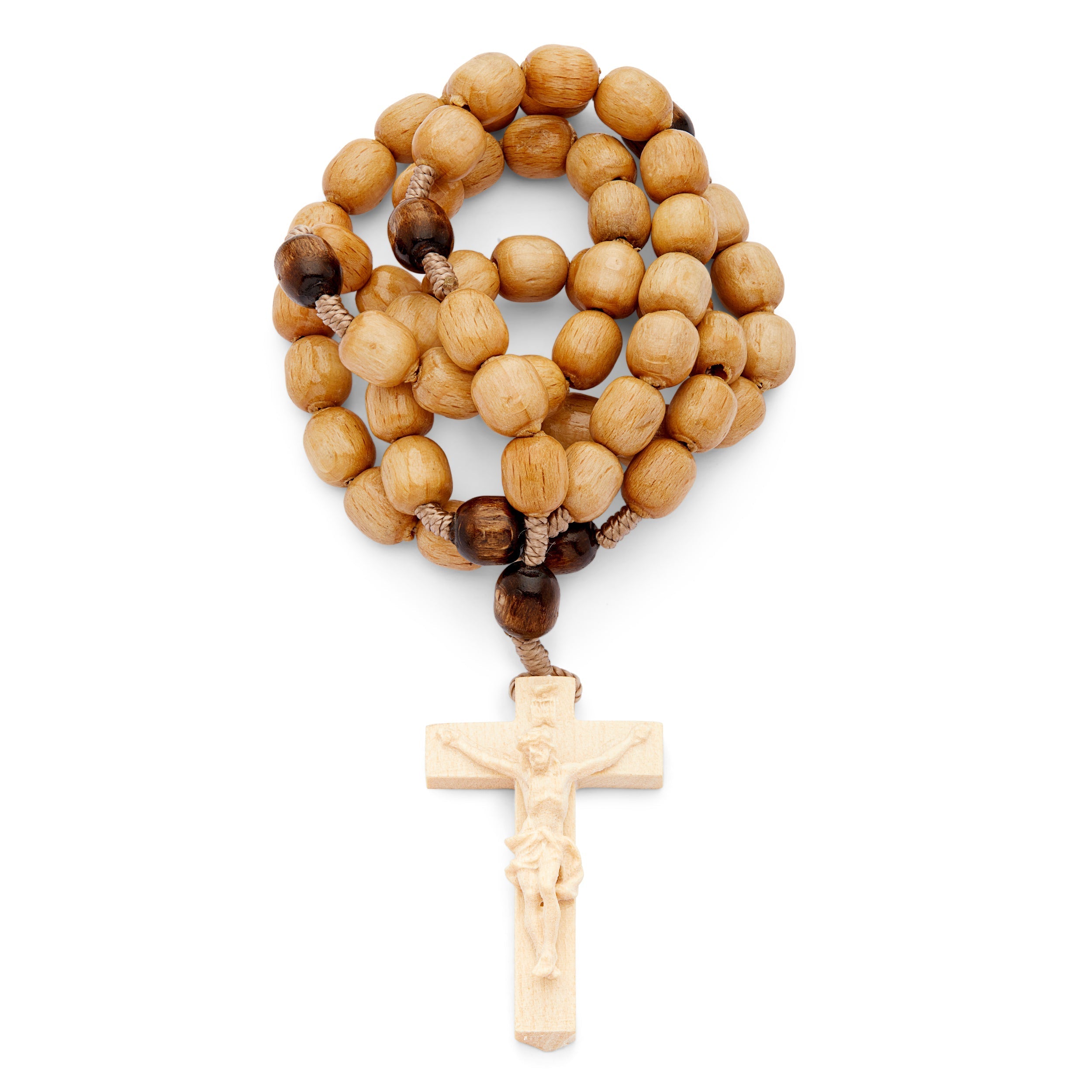 Wooden Rosary with Coloured Wooden Cross | MONDO CATTOLICO