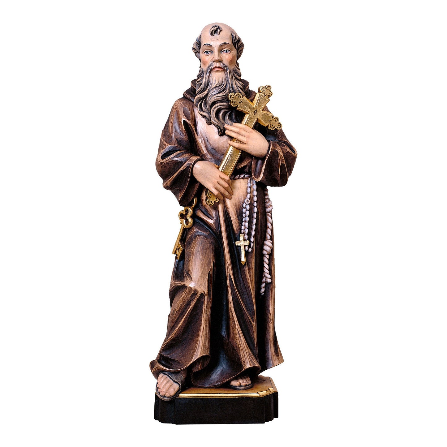 MONDO CATTOLICO Colored / 10 cm (3.9 in) Wooden Statue of Conrad the monk