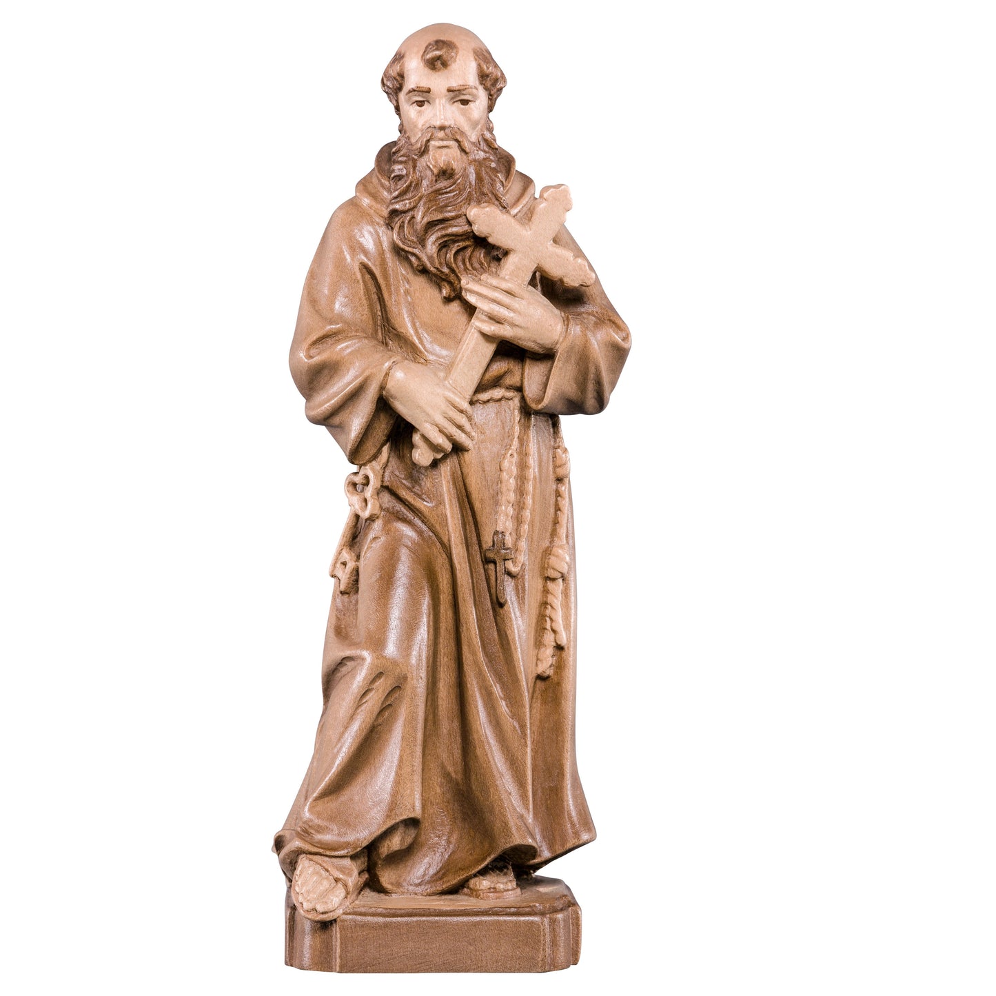 MONDO CATTOLICO Glossy / 10 cm (3.9 in) Wooden Statue of Conrad the monk