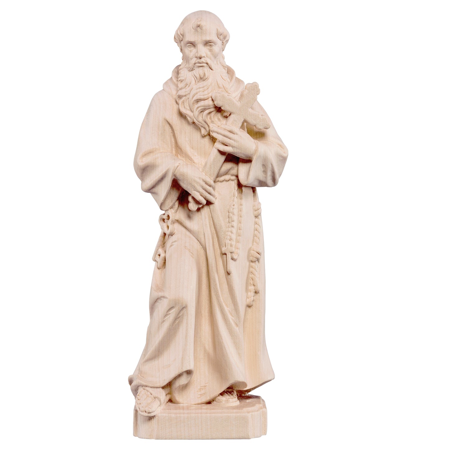 MONDO CATTOLICO Natural / 15 cm (5.9 in) Wooden Statue of Conrad the monk