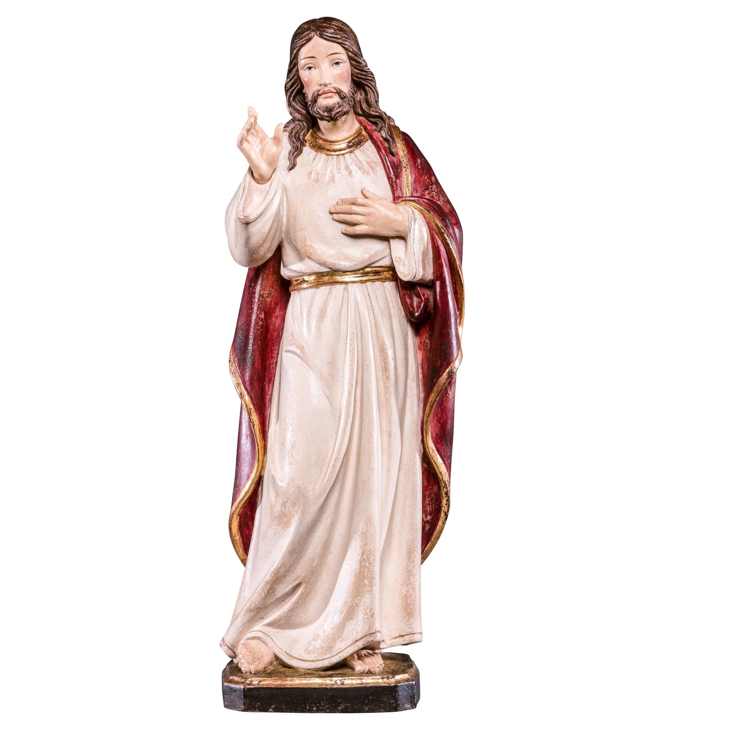 MONDO CATTOLICO Golden / 60 cm (23.6 in) Wooden Statue of Jesus Classic Style