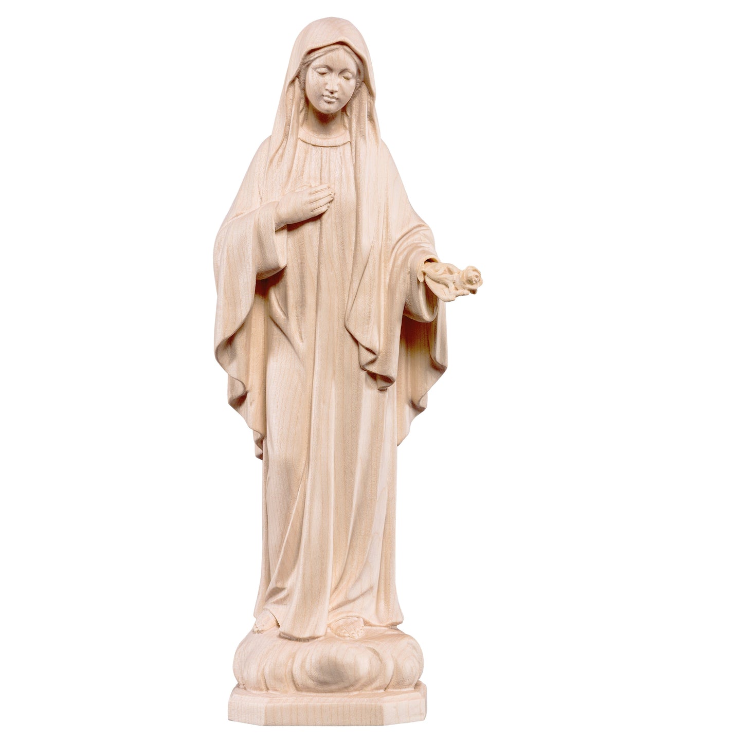 MONDO CATTOLICO Natural / 15 cm (5.9 in) Wooden statue of Mother of peace