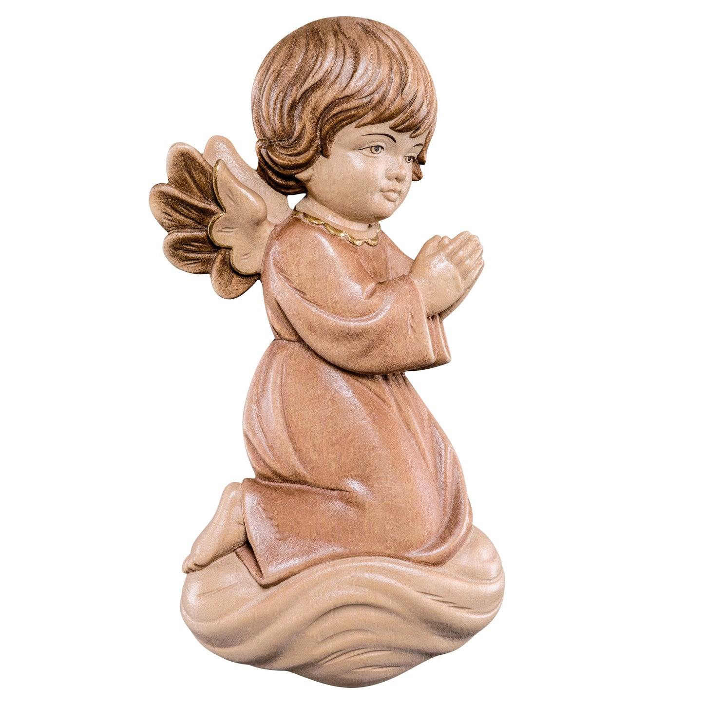 Mondo Cattolico Glossy / 17 cm (6.7 in) Wooden statue of Pitti - angel praying