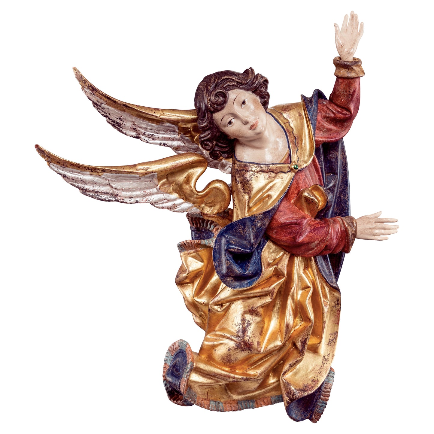 Mondo Cattolico Golden / 14 cm (5.5 in) Wooden statue of Riemenschneider - angel left