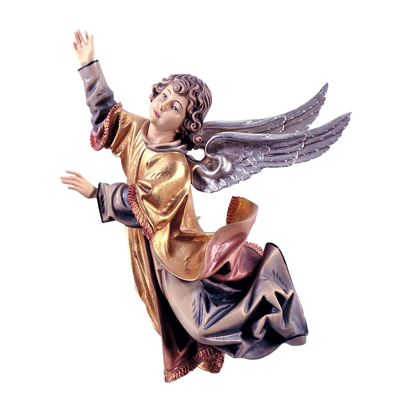 Mondo Cattolico Colored / 14 cm (5.5 in) Wooden statue of Riemenschneider - angel right