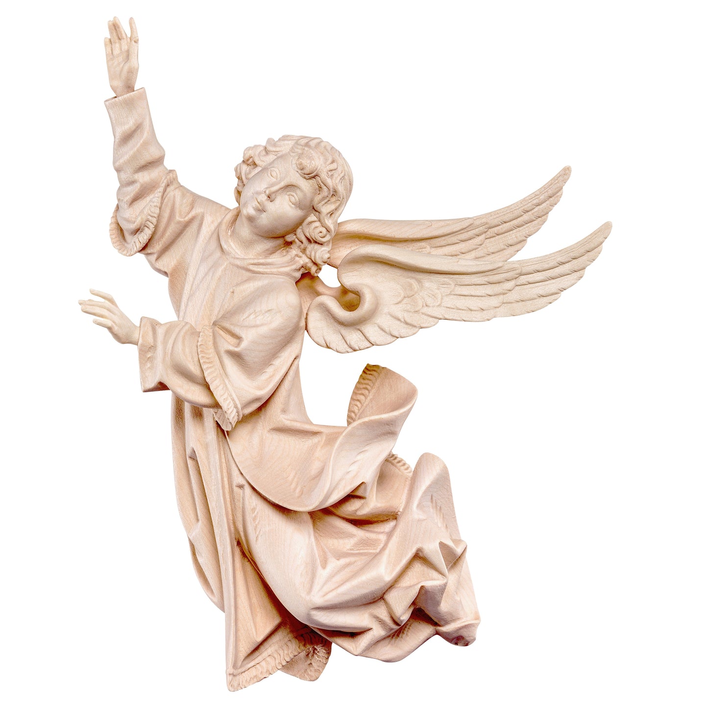 Mondo Cattolico Natural / 14 cm (5.5 in) Wooden statue of Riemenschneider - angel right