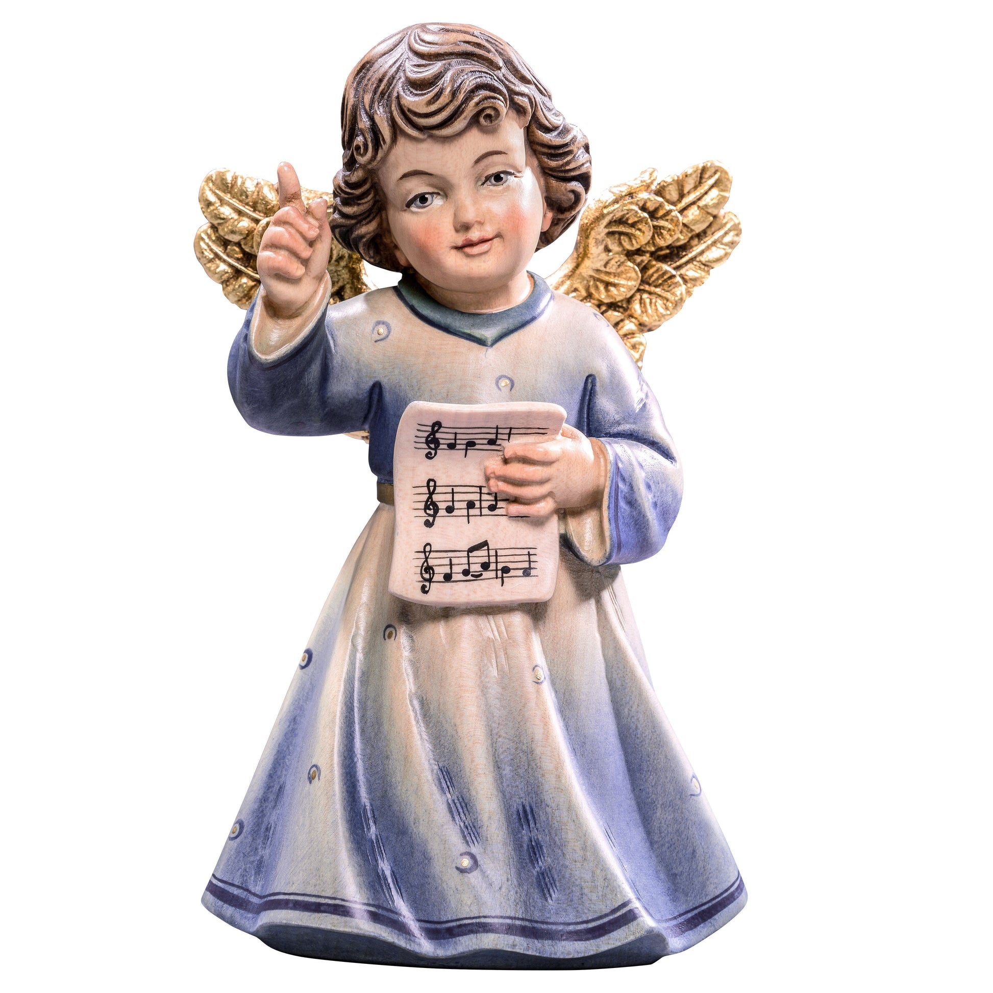 Mondo Cattolico Colored / 7 cm (2.8 in) Wooden statue of Sissi - angel conductor