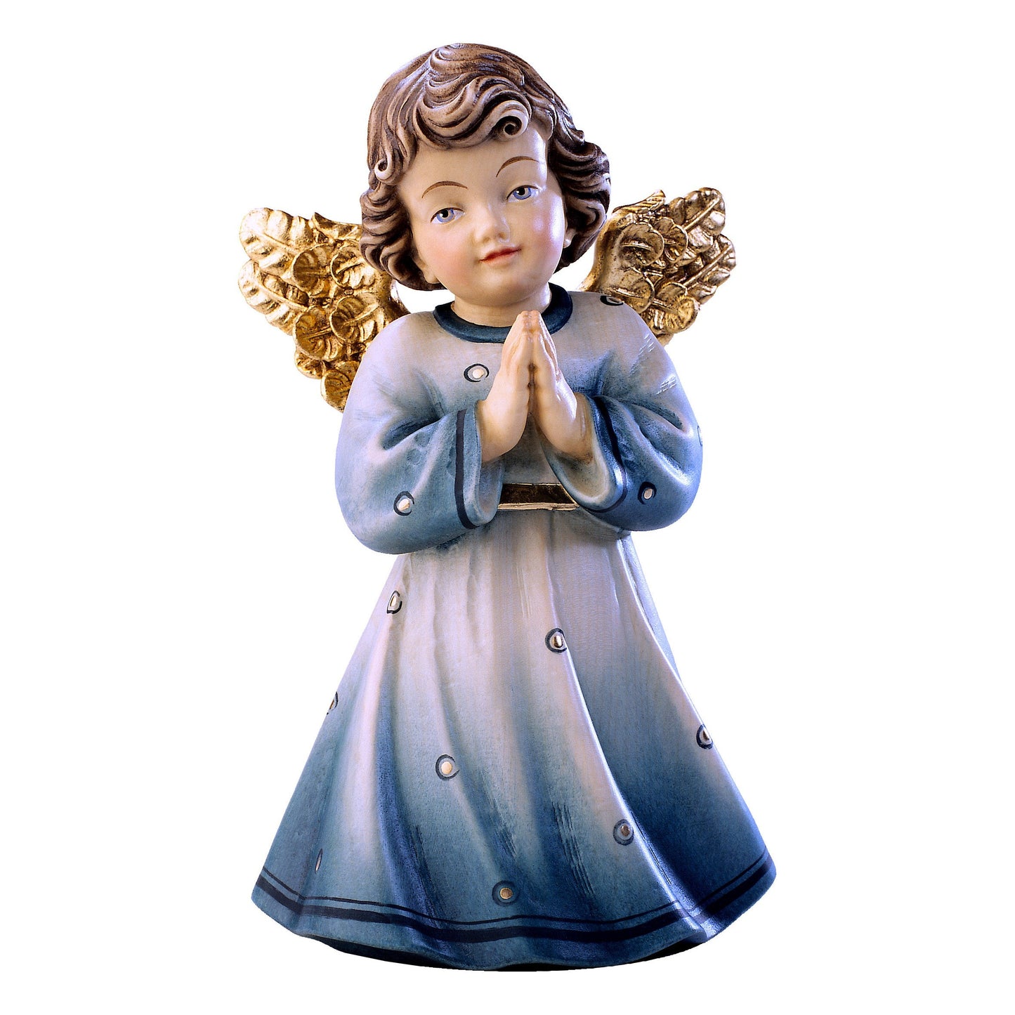 Mondo Cattolico Colored / 7 cm (2.8 in) Wooden statue of Sissi - angel praying