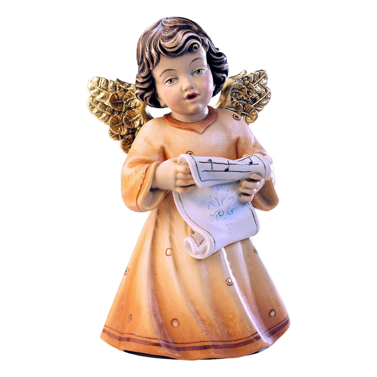 Wooden statue of Sissi angel singing | MONDO CATTOLICO