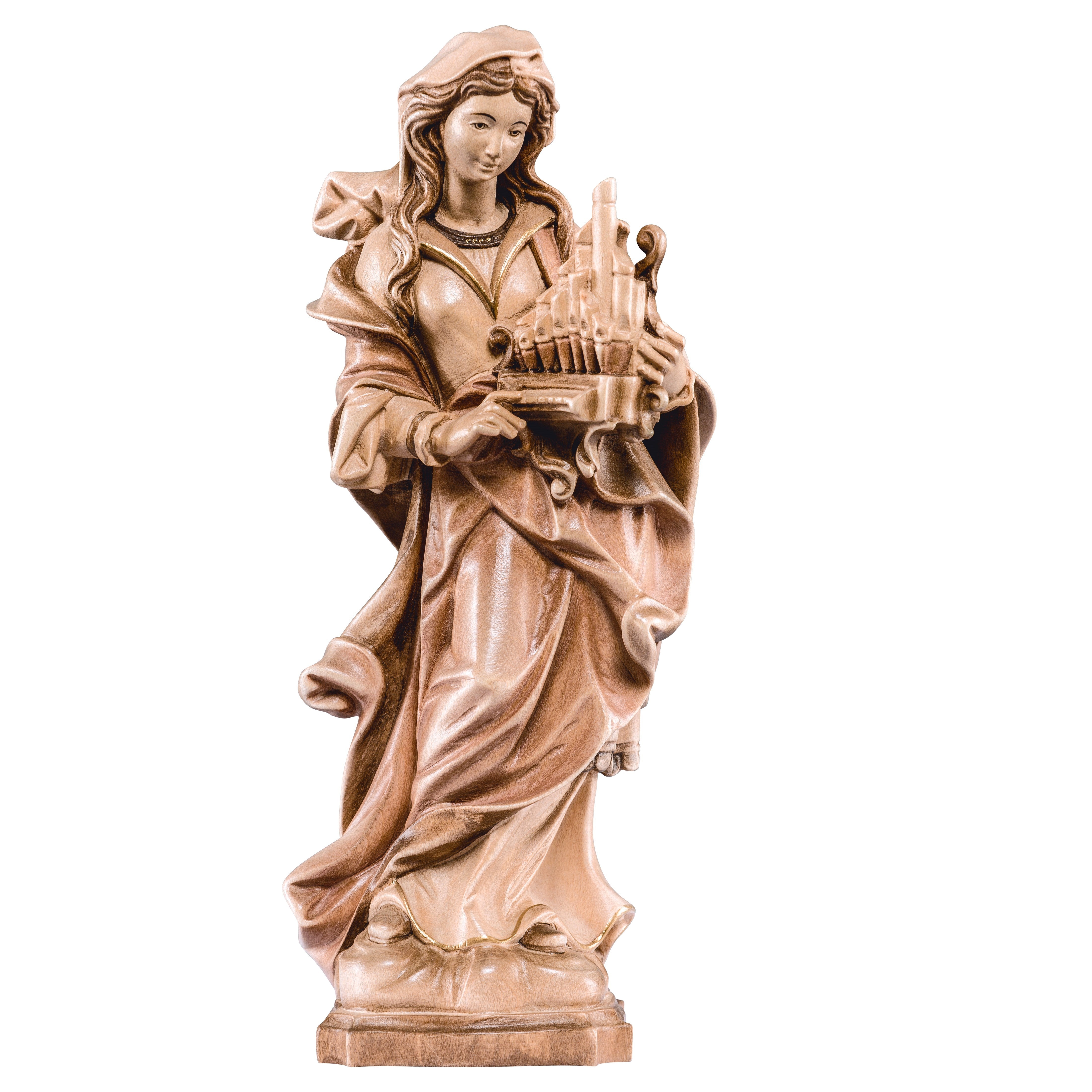 Saint Cecilia wooden statue, Life size religious statues, Religious Catholic Christian gifts,church deals supplies