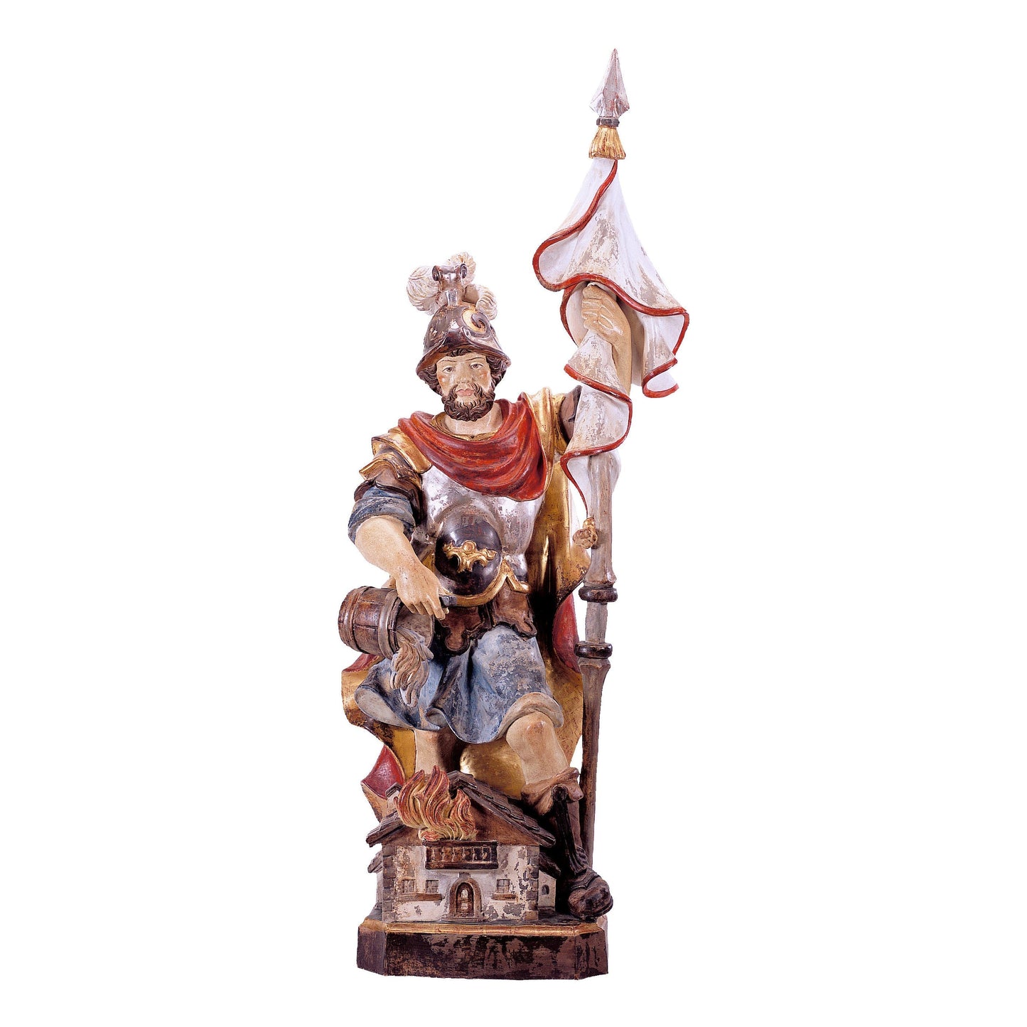 MONDO CATTOLICO Golden / 32 cm (12.6 in) Wooden Statue of St. Florian