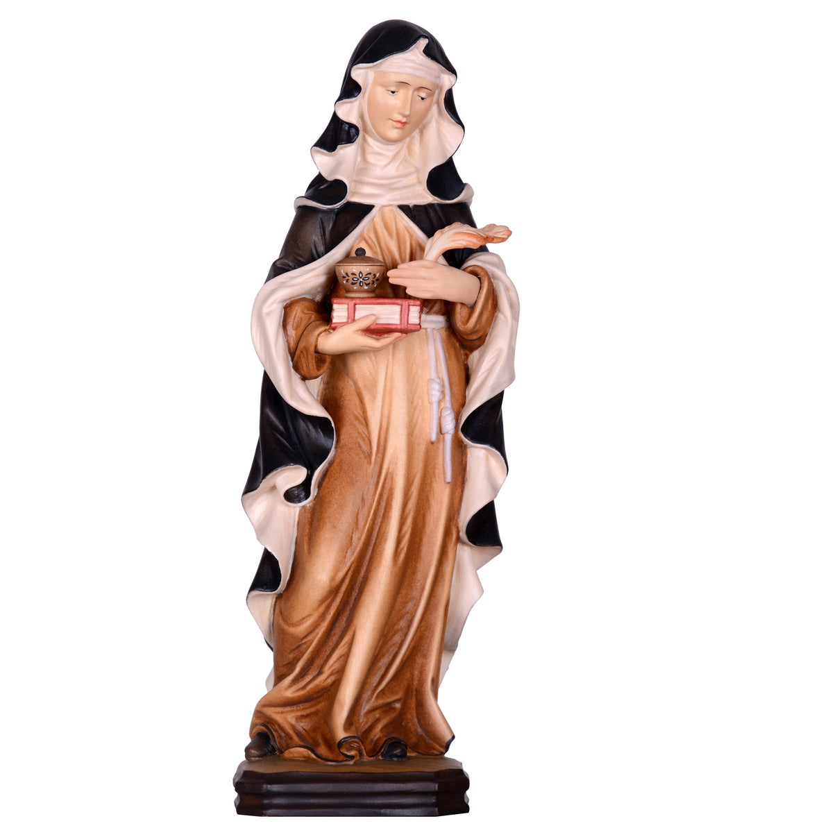 Wooden Statue of St. Hildegard of Bingen | MONDO CATTOLICO