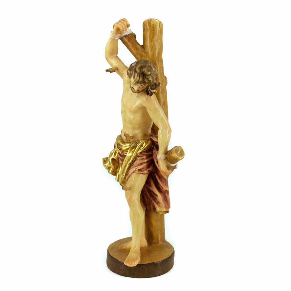 Wooden Statue of St. Sebastian Pierced with Arrows | MONDO CATTOLICO