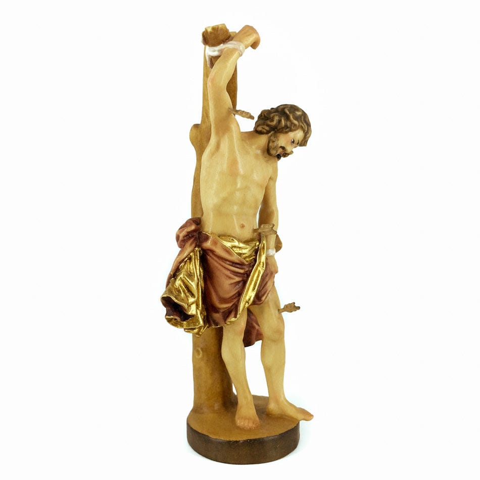 Wooden Statue of St. Sebastian Pierced with Arrows | MONDO CATTOLICO