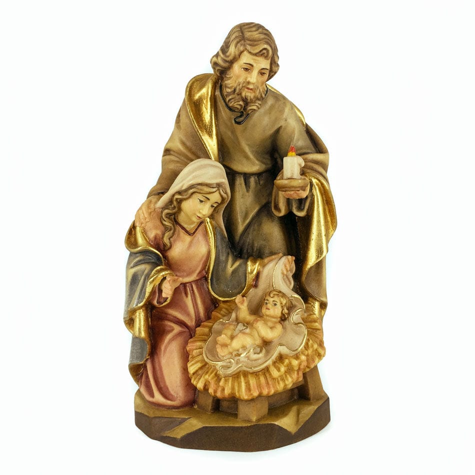 Wooden Statue of the Nativity With St. Joseph Holding a Candle | MONDO ...