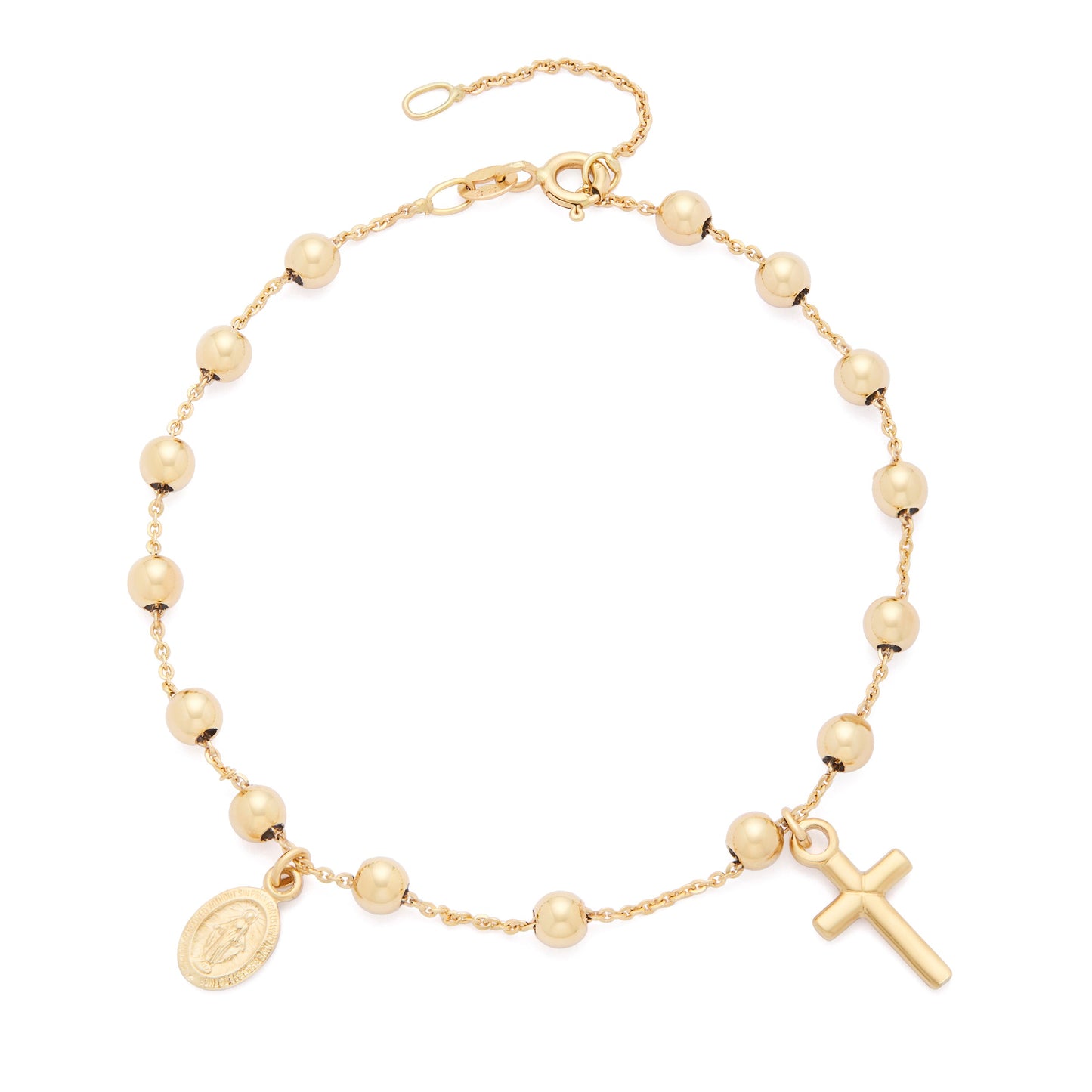 MONDO CATTOLICO ROMA 4 mm (0.16 in) / 18.5 - 20 cm (7.28 - 7.87 in) Yellow Gold Bracelet with pendants