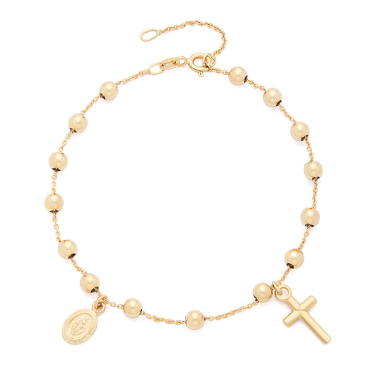 MONDO CATTOLICO ROMA 4 mm (0.16 in) / 18.5 - 20 cm (7.28 - 7.87 in) Yellow Gold Bracelet with pendants